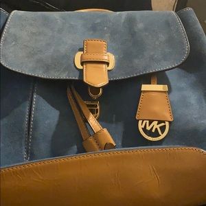 Blue soft suede Michael Kors backpack. Medium